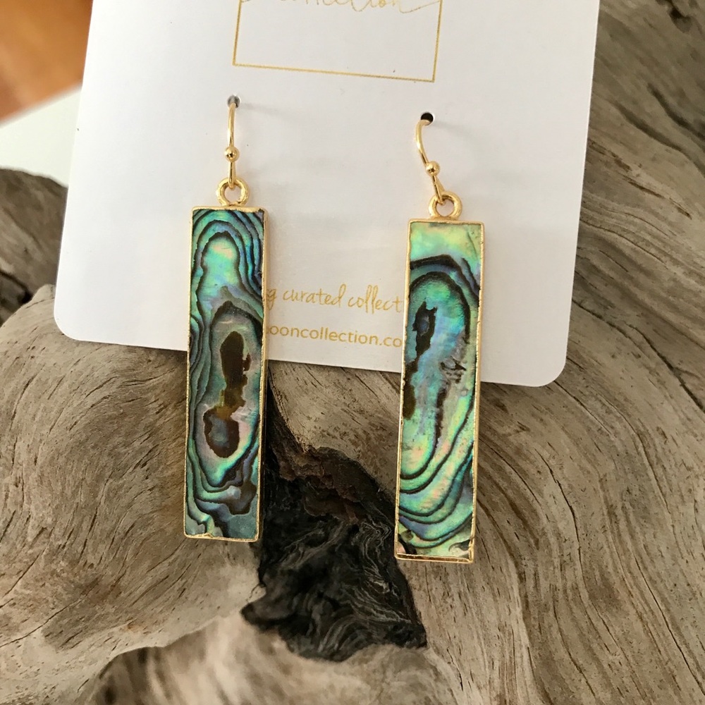 Abalone Gold Earrings - Picture 4 of 4